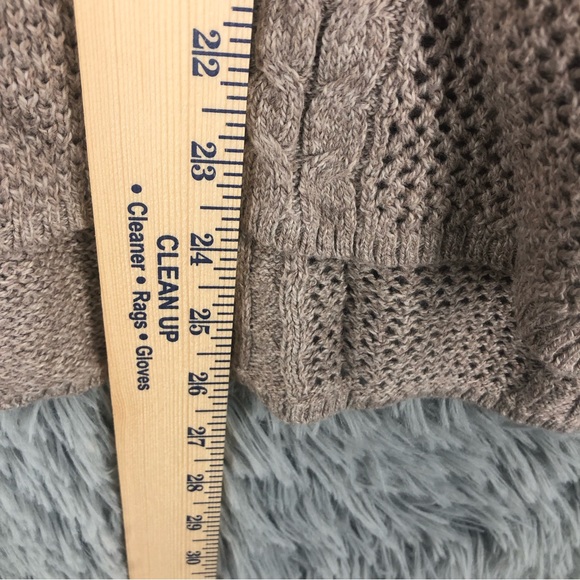 American Eagle Outfitters Sweater Womens  Small Taupe Wool Blend Cable Knit - Picture 9 of 11